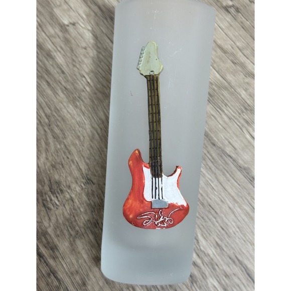 Cabo Wabo Other - Frosted Tall Shot Glass with 3D Red Electric Guitar Relief Music Barware